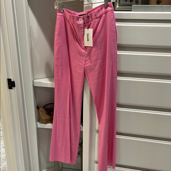 NWT Deluc Pink Linen Trousers - Picture 1 of 5